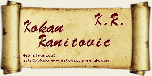 Kokan Ranitović vizit kartica